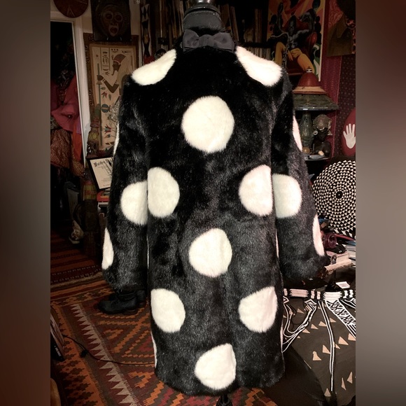 kate spade Jackets & Blazers - KATE ♠️ SPADE Faux Fur Polka Dot Coat, 00